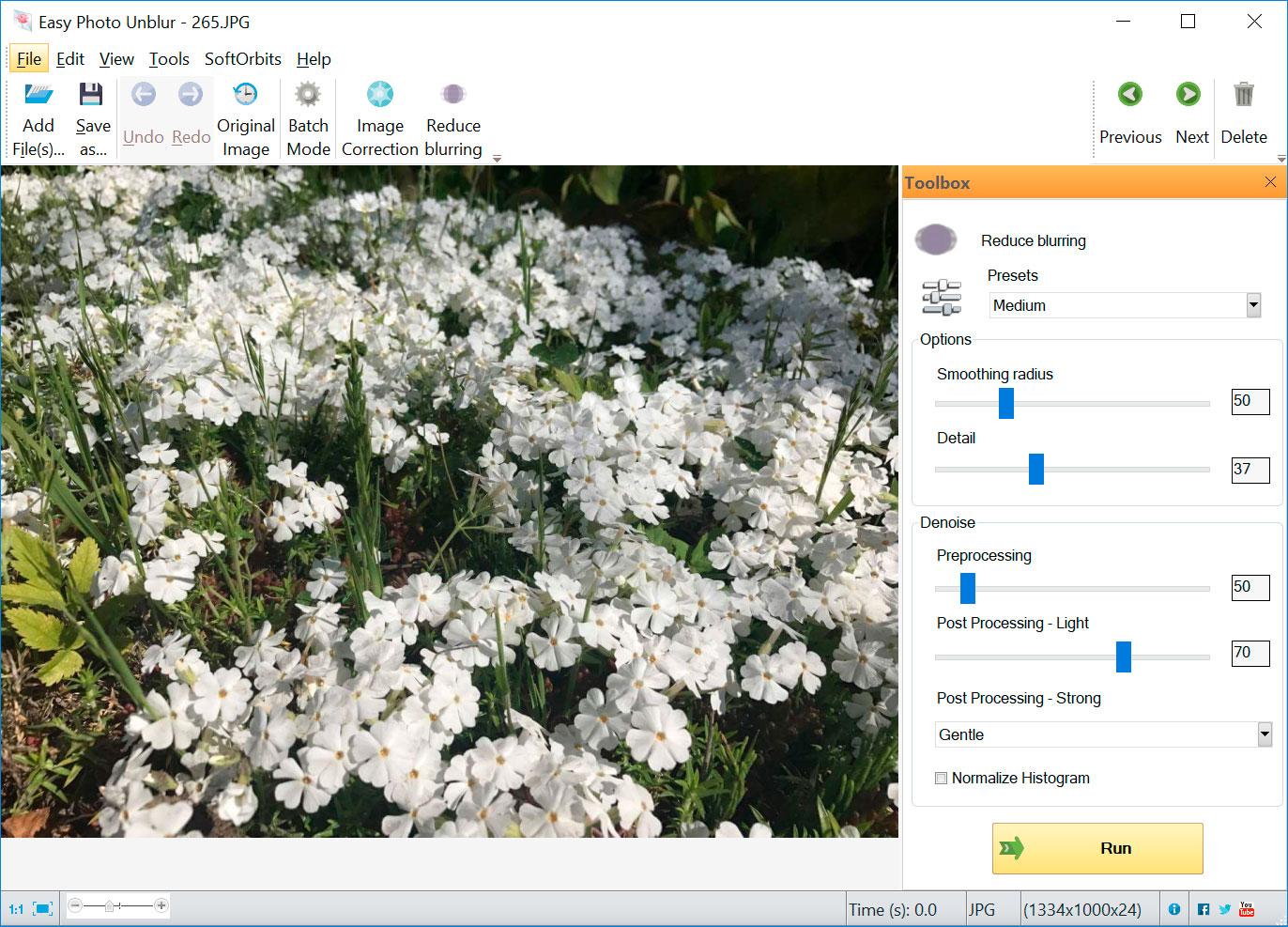 manual deblur settings